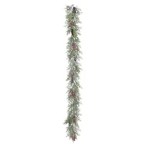 Frosted Pinecone and Red Mixed Berries Garland - 182cm