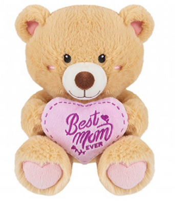 Sitting Bernie Bear Mum Heart (20cm)