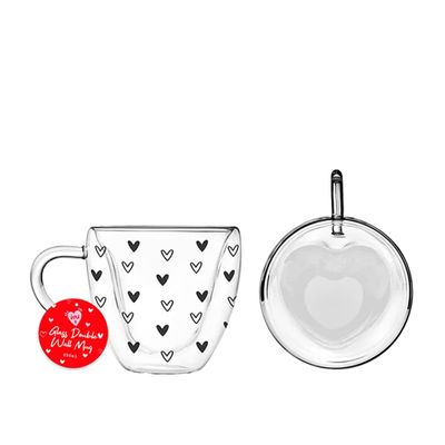 Val Double Walled Heart Mug