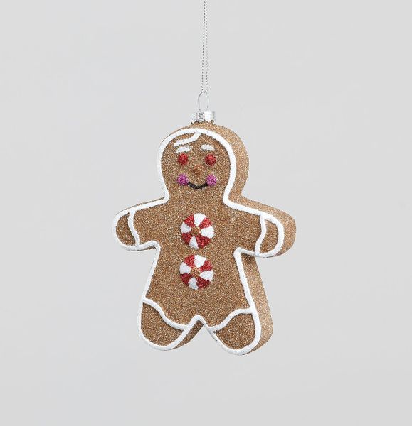 12cm Glass Gingerbread Ornament