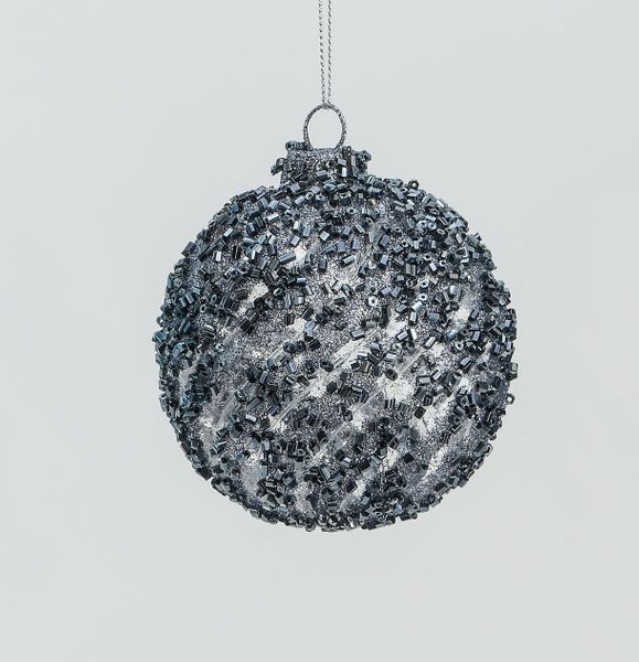 80mm Glass Sequin Ball Midnight
