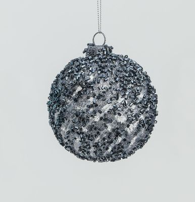 80mm Glass Sequin Ball Midnight