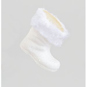 10cm Glitter Boot Decoration White