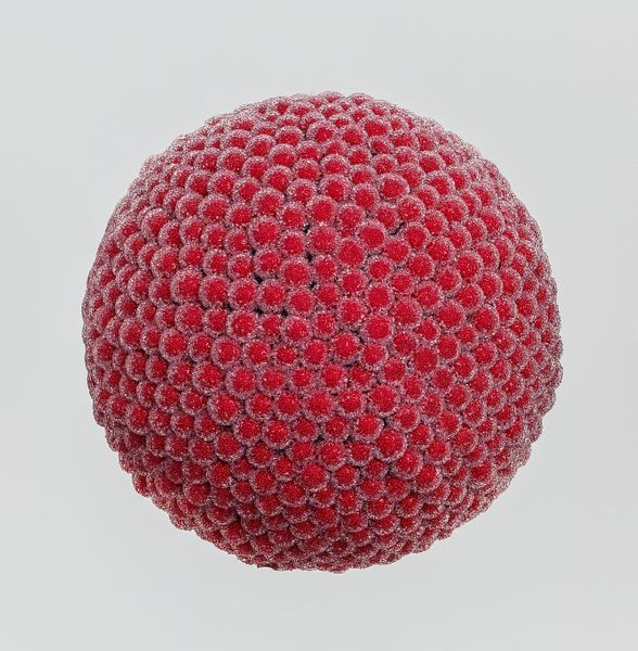 14cm Ice Cluster Ball Dec Red