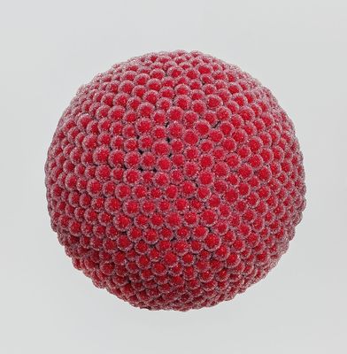 14cm Ice Cluster Ball Dec Red