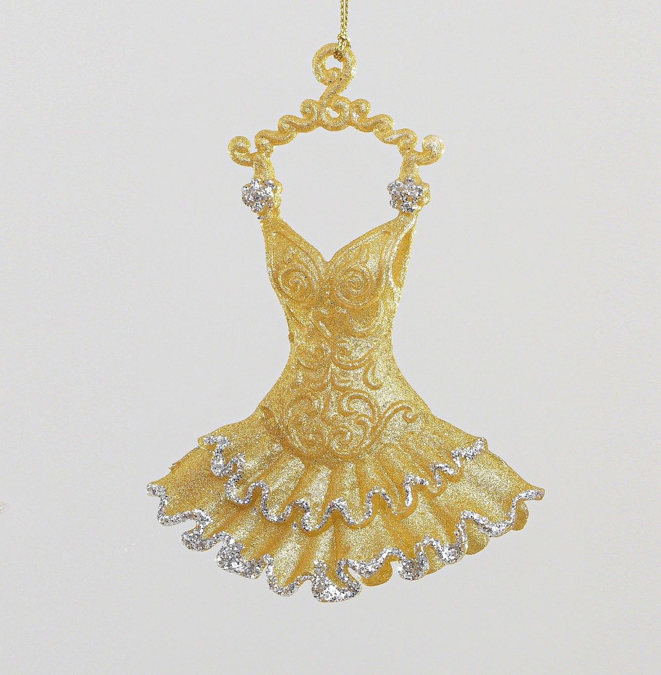 13cm Glitter Ballet Dress Dec Gold