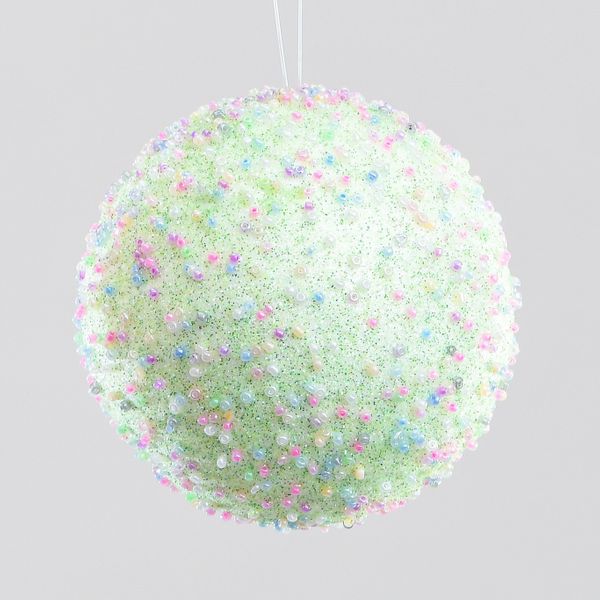 10cm Bead Ball Decoration Lt Green