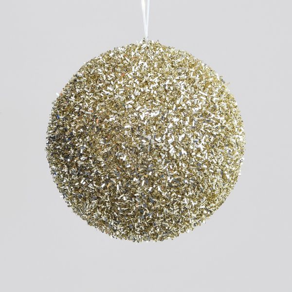 12cm Tinsel Ball Decoration Champ
