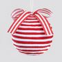 12cm Fabric Ball w/Ribbon Red