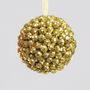 10cm Beaded Ball Decoration Gold