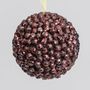 10cm Beaded Ball Decoration Brown