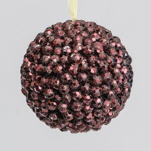 10cm Beaded Ball Decoration Brown