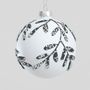 8cm Glass Leaf Pattern Ball 