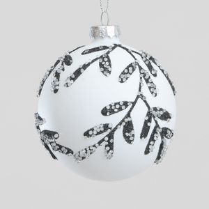 8cm Glass Leaf Pattern Ball 