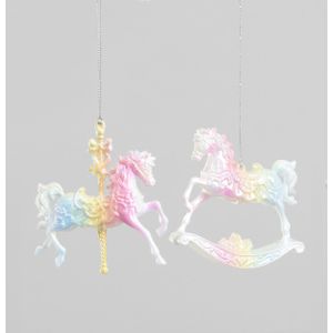 13cm Horse Decoration 2Ass Irid.