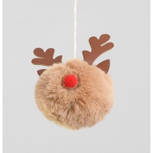 100mm Fluffy Reindeer Ball Decorat