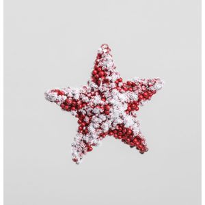 10cm Frosted Berry Star Red