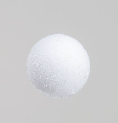 120mm Glitter/Flock Ball Dec White