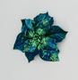24cm Velvet Poinsettia Blue/Green
