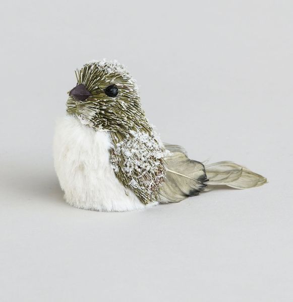 12cm Fabric Bird w/Birch/Clip