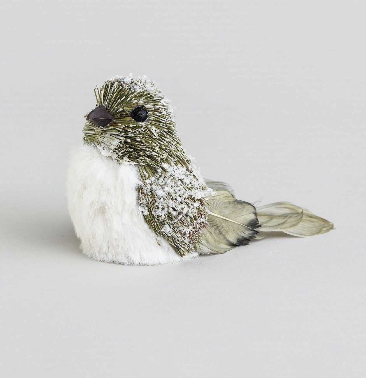 12cm Fabric Bird w/Birch/Clip