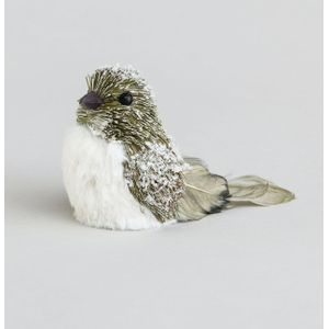 12cm Fabric Bird w/Birch/Clip