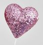 36cm Glitter Heart Decoration Pink