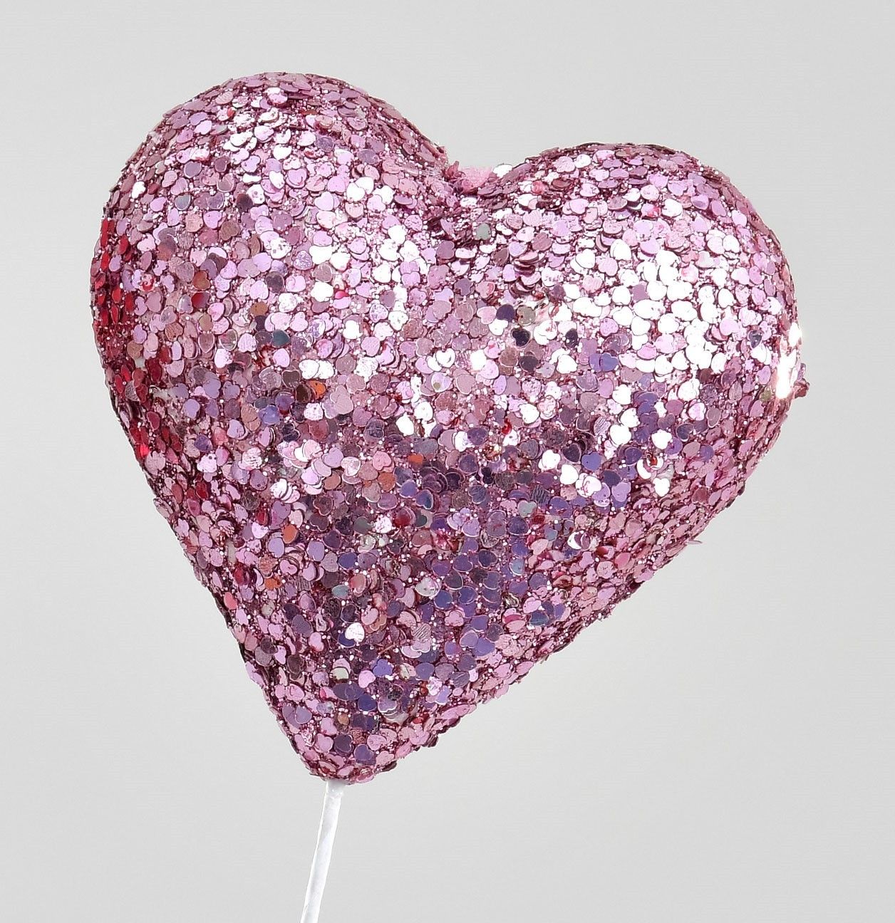 36cm Glitter Heart Decoration Pink