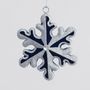 10cm Round S/Flake Dec Blue/Silver