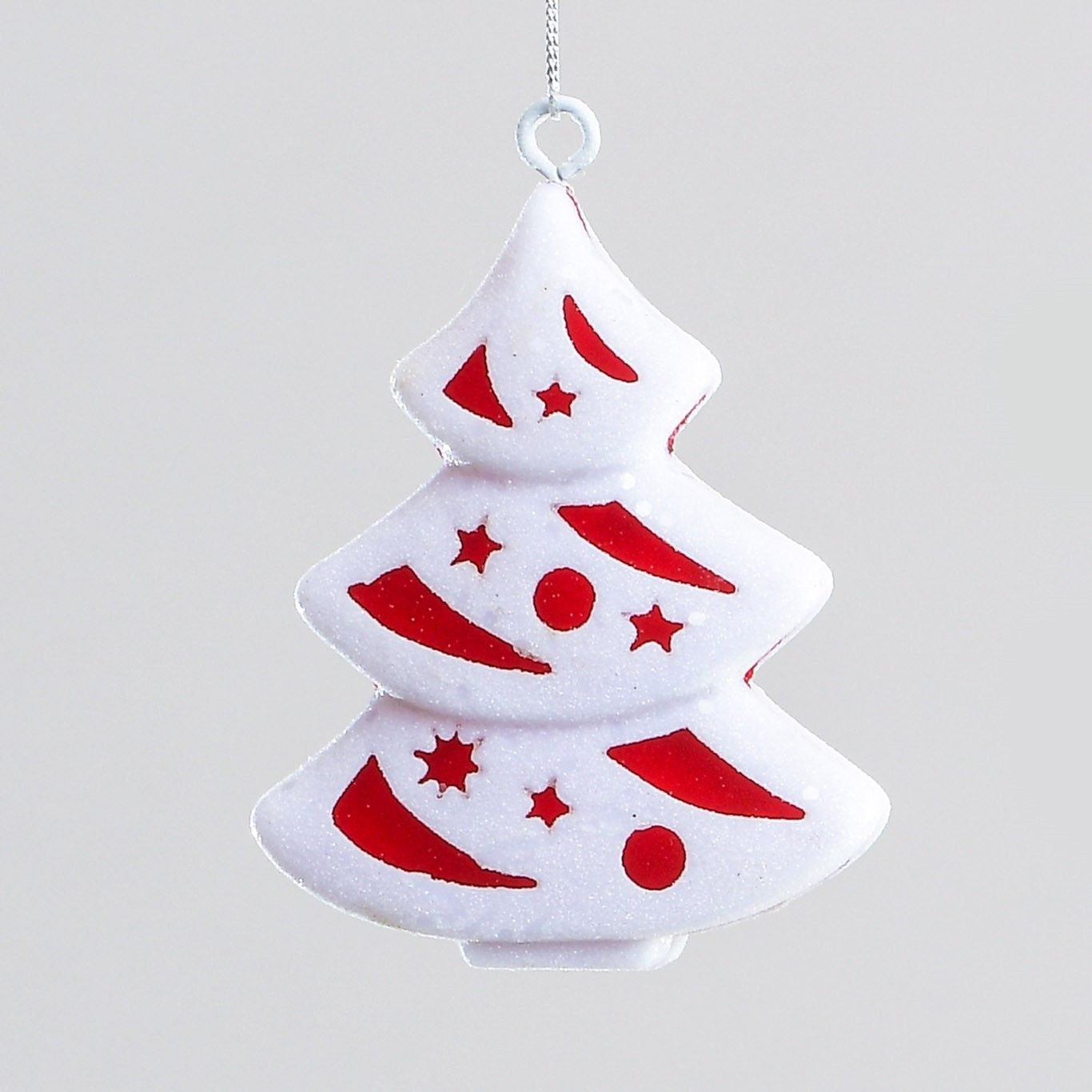 10cm Glitter Tree Decoration W/R