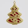 10cm Glitter Tree Decoration G/R