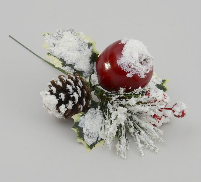 28cm Frosted Apple/Holly Pick