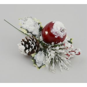 28cm Frosted Apple/Holly Pick