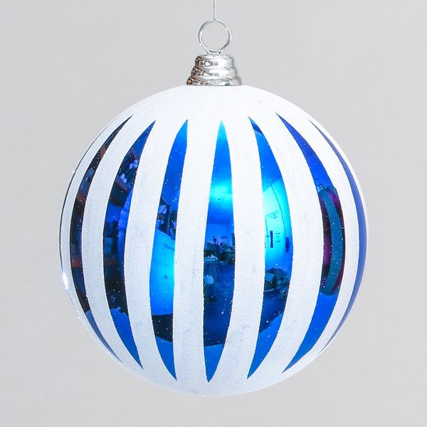 15cm Stripe Ball Dec Dk Blue/White