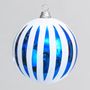 15cm Stripe Ball Dec Dk Blue/White