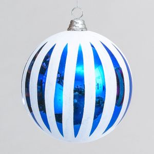 15cm Stripe Ball Dec Dk Blue/White