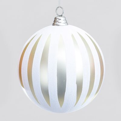 15cm Stripe Ball Dec Champ/White