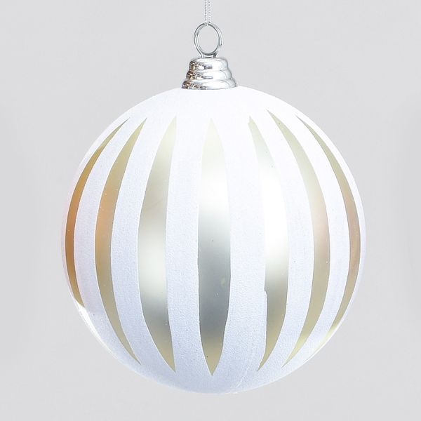 15cm Stripe Ball Dec Champ/White