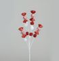 58cm Candy/PomPom Spray Red/Wht