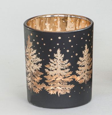 8cm Glass Tree Pattern C/H Copper