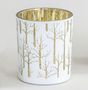 10cm Glass Tree Pattern C/H White
