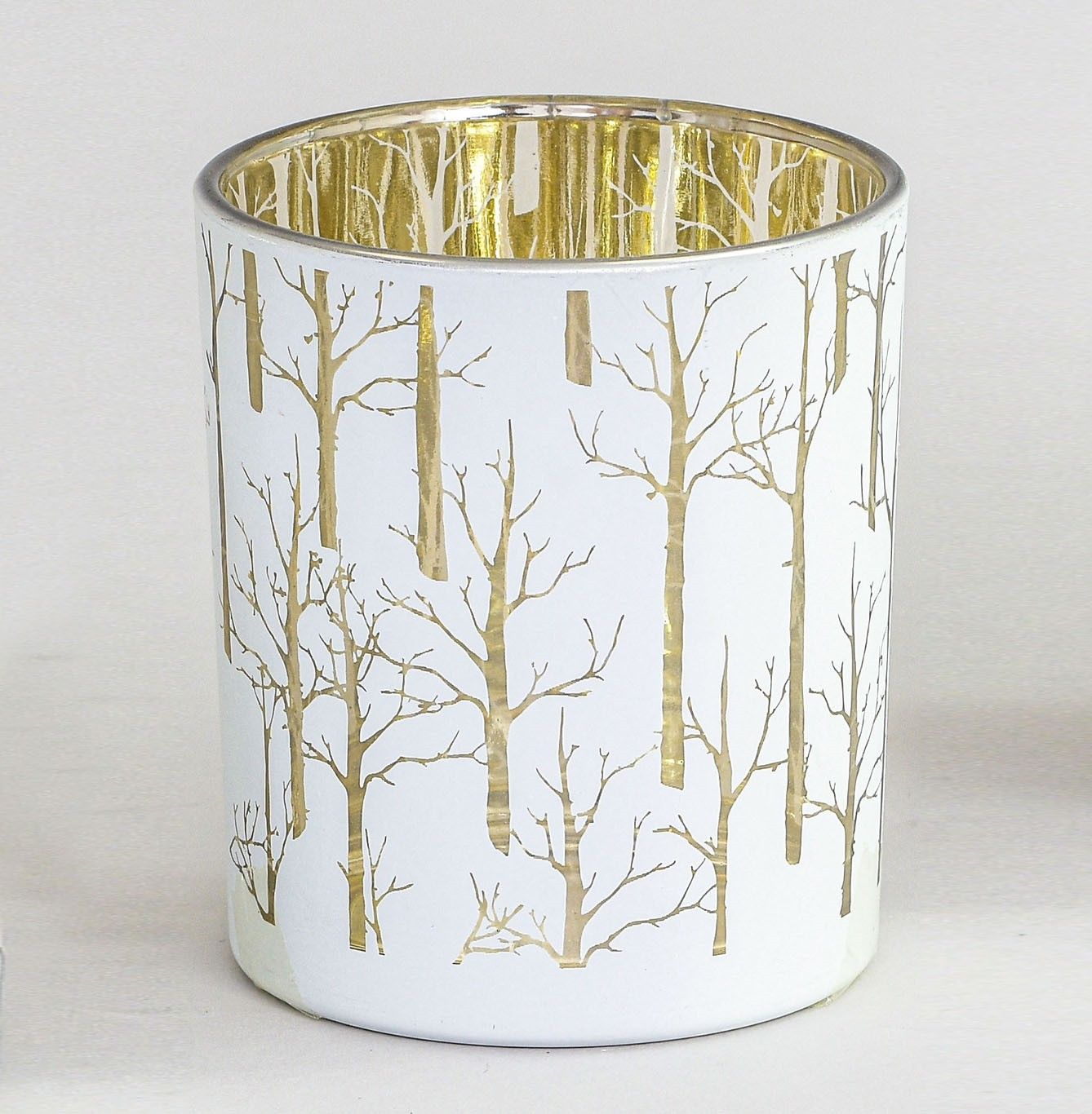 10cm Glass Tree Pattern C/H White
