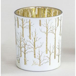 10cm Glass Tree Pattern C/H White