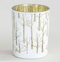 12cm Glass Tree Pattern C/H White