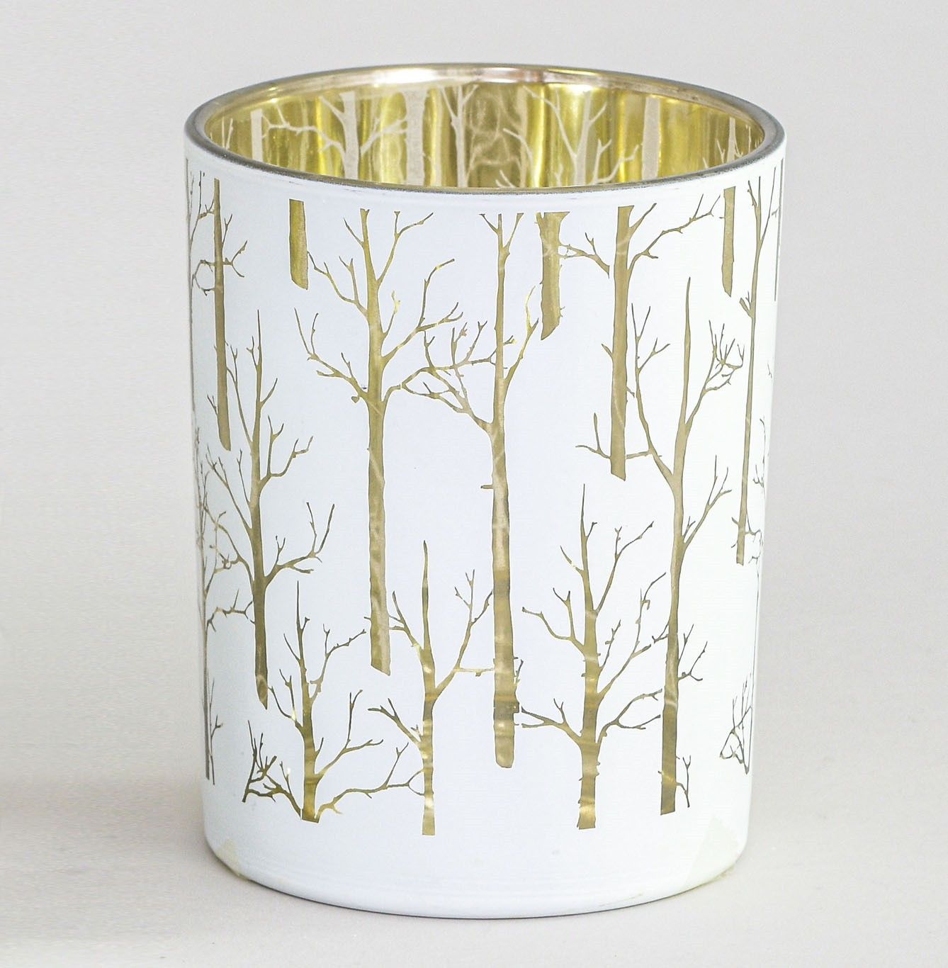 12cm Glass Tree Pattern C/H White