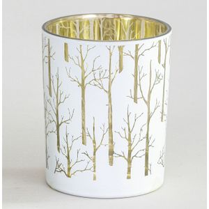 12cm Glass Tree Pattern C/H White