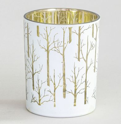 12cm Glass Tree Pattern C/H White