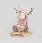 32cm Moose on Sledge Pink