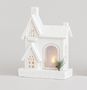 34cm Wooden House Orn. w/LED