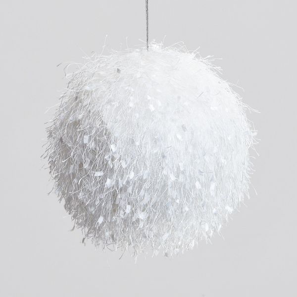 15cm Fluffy Ball Decoration White